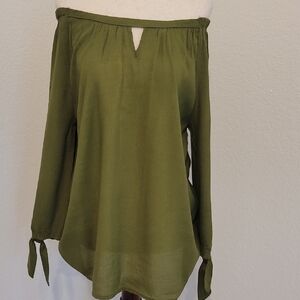 Olive Green Off-Shoulder Blouse